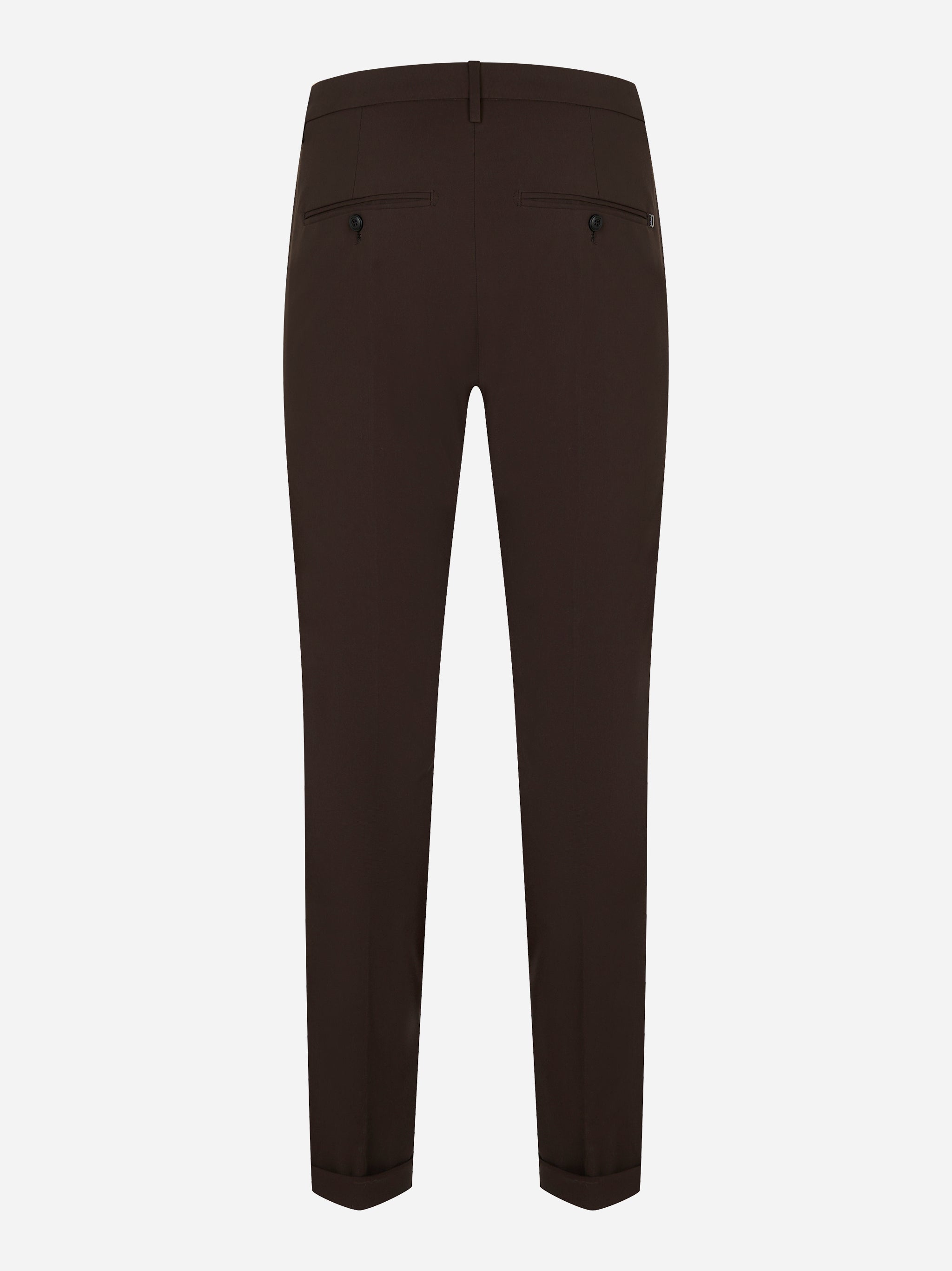 Pantalone DONDUP Gaubert marrone in tessuto tecnico, vista posteriore