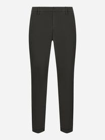 Pantalone Gaubert slim verde in gabardina mano calda DONDUP fronte