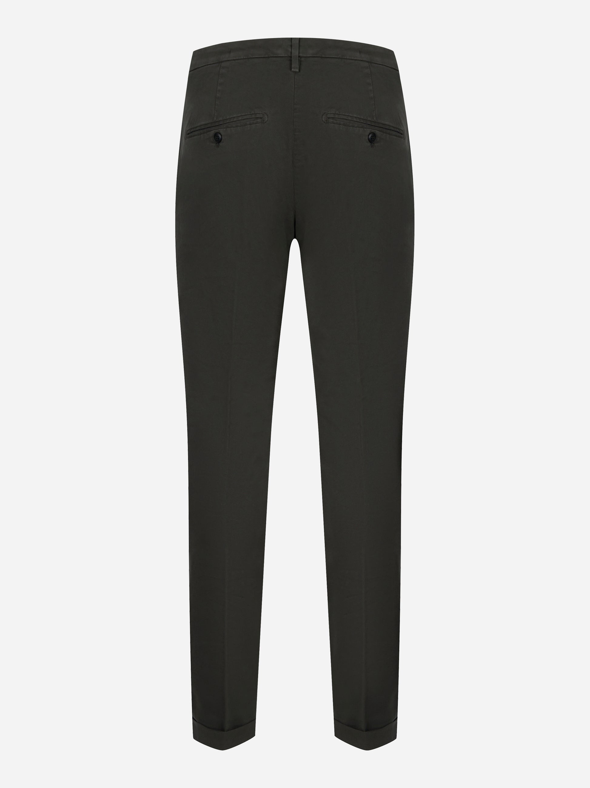 Pantalone Gaubert slim verde in gabardina mano calda DONDUP retro