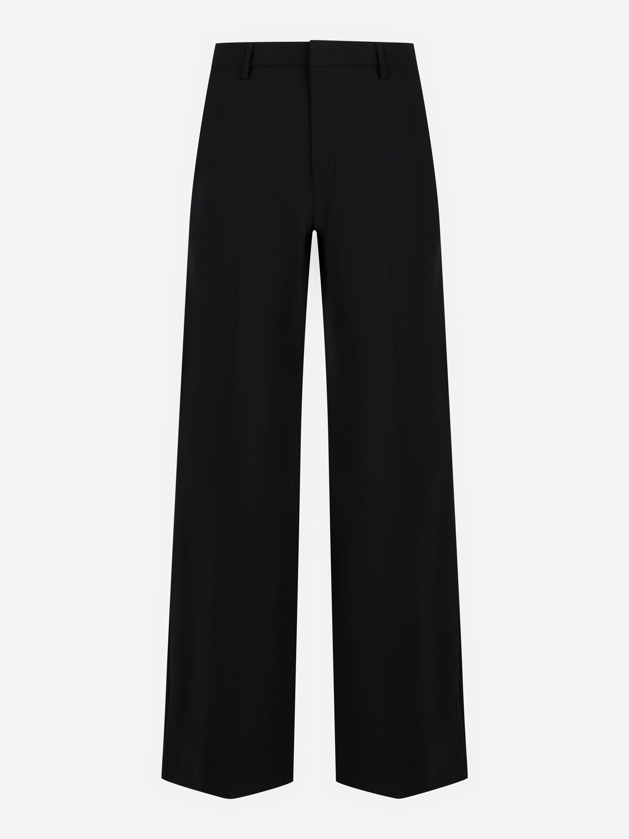 Pantalone Janice wide leg in tela di lana nero - fronte