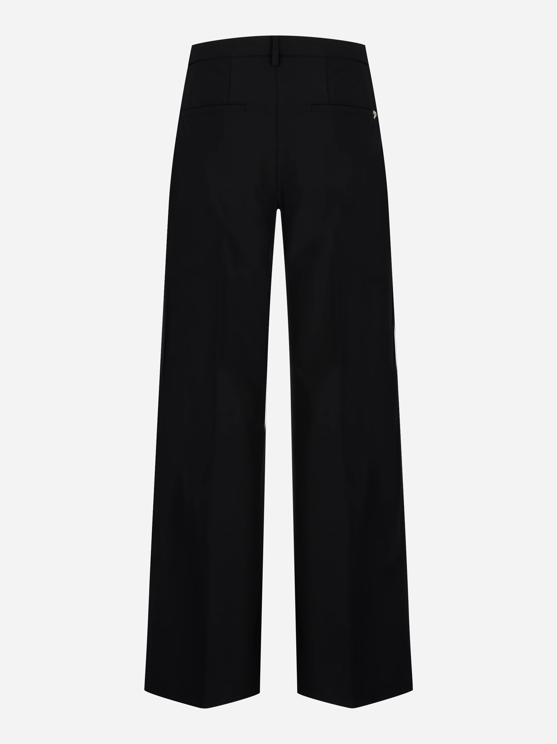 Pantalone Janice wide leg in tela di lana nero - retro
