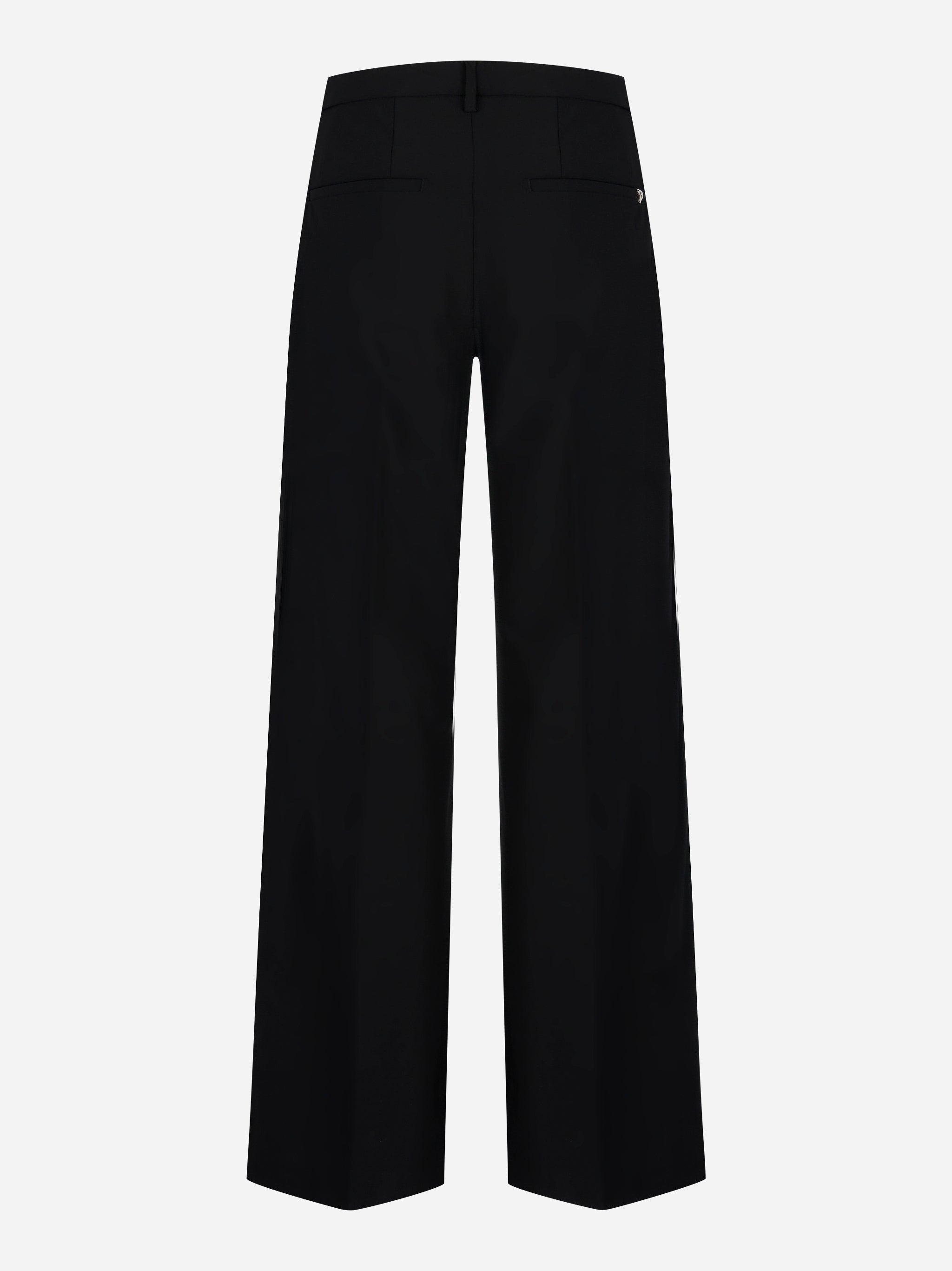 Pantalone Janice wide leg in tela di lana nero - retro