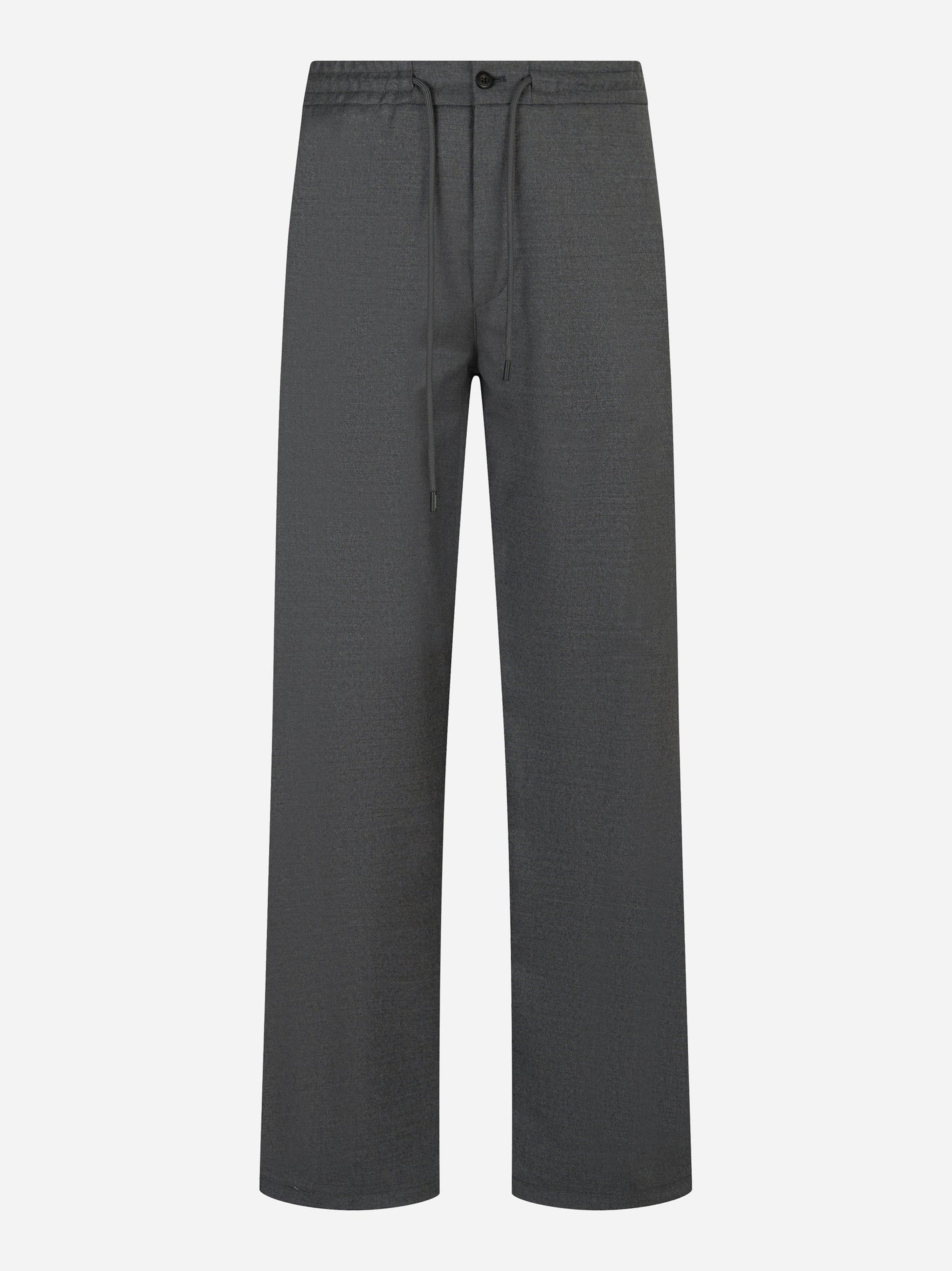 Pantalone Dondup loose fit in lana vergine con coulisse - fronte