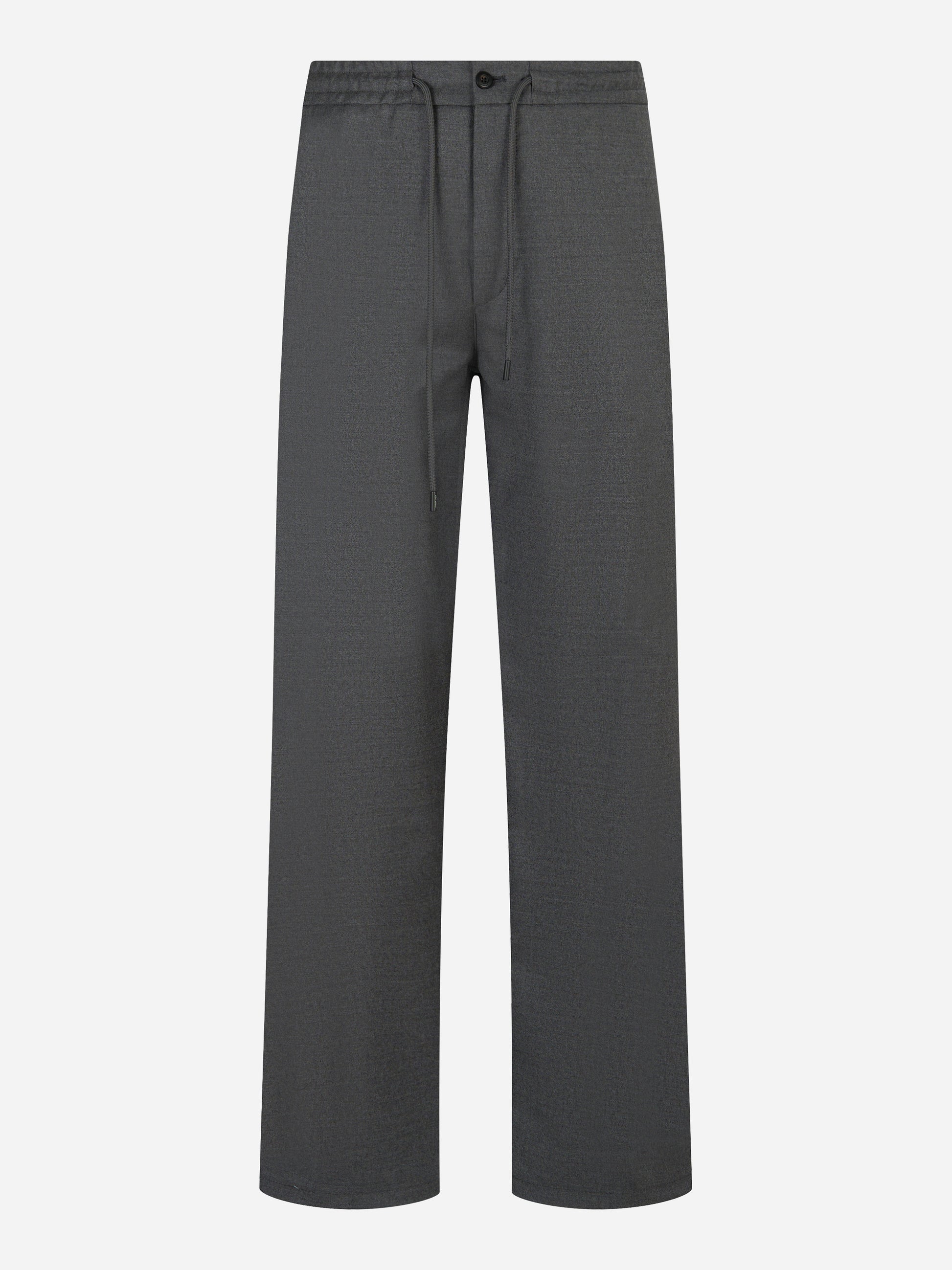 Pantalone Dondup loose fit in lana vergine con coulisse - fronte