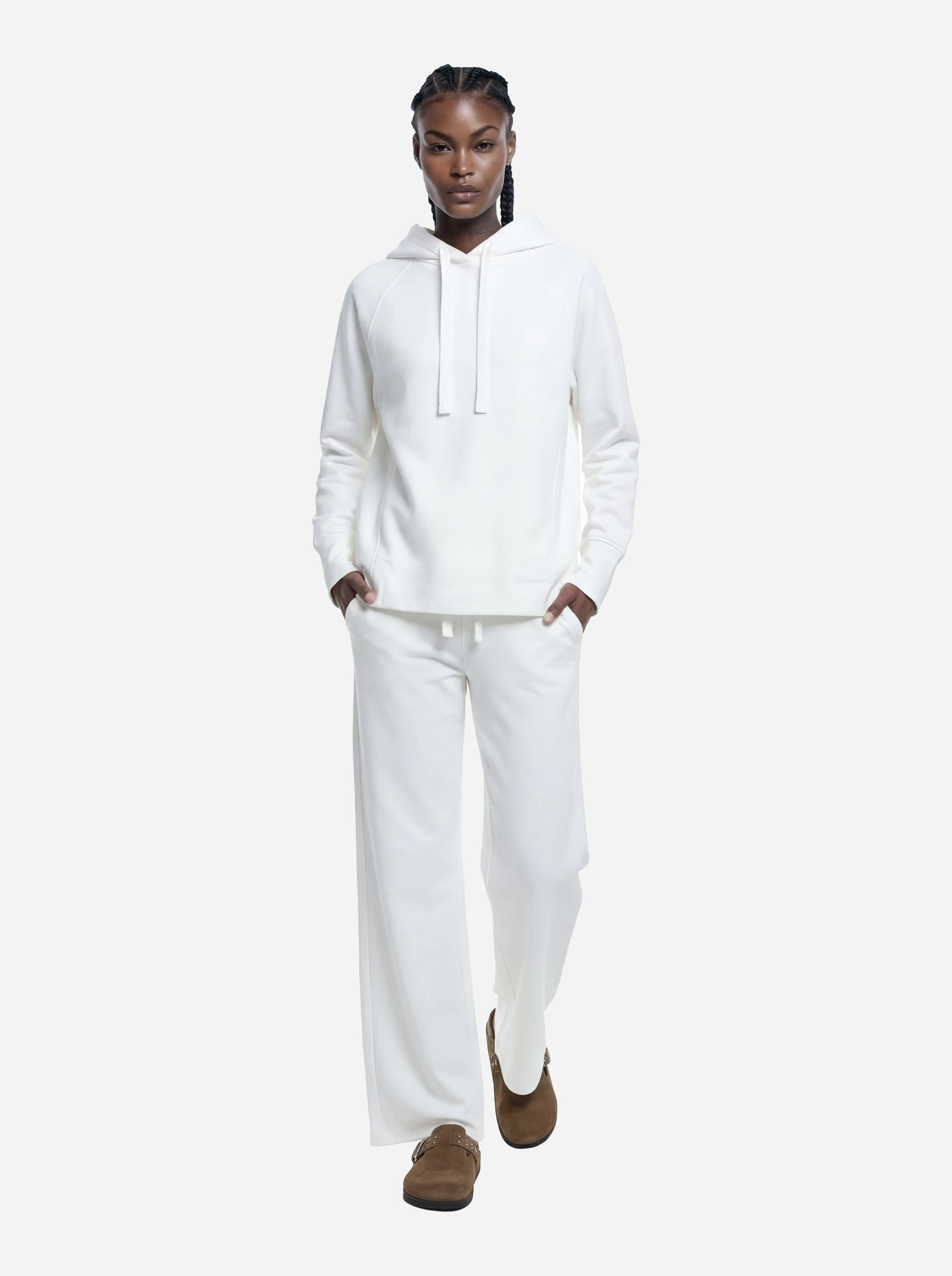 Pantalone jogging in jersey bianco