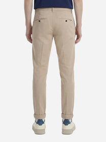 Pantalone slim fit Gaubert in gabardina di cotone beige