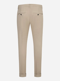 Pantalone slim fit Gaubert in gabardina di cotone beige
