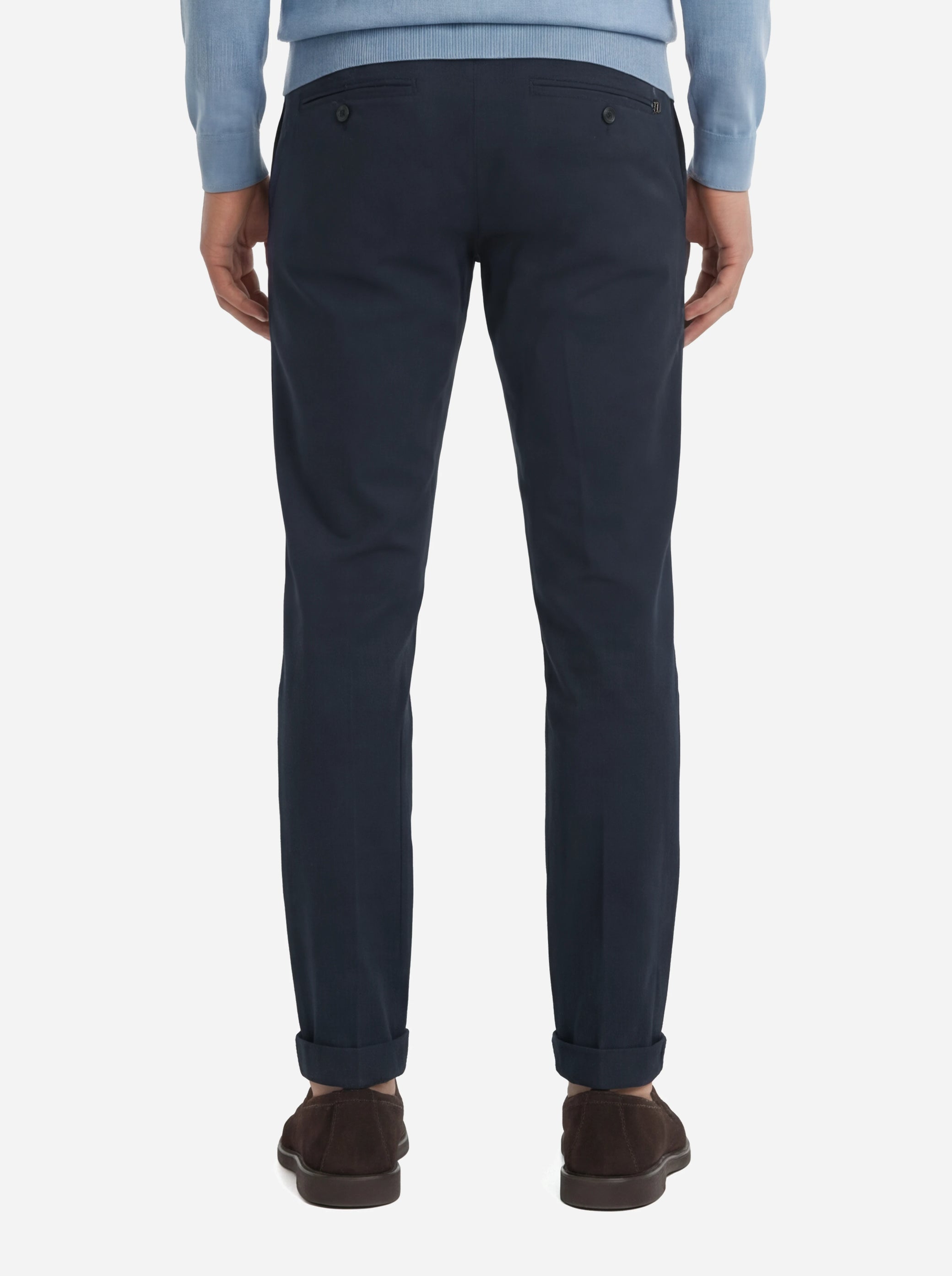 Pantalone slim fit Gaubert in gabardina di cotone blu