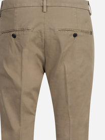 Pantalone Gaubert slim fit in cotone beige - vista laterale e dettagli