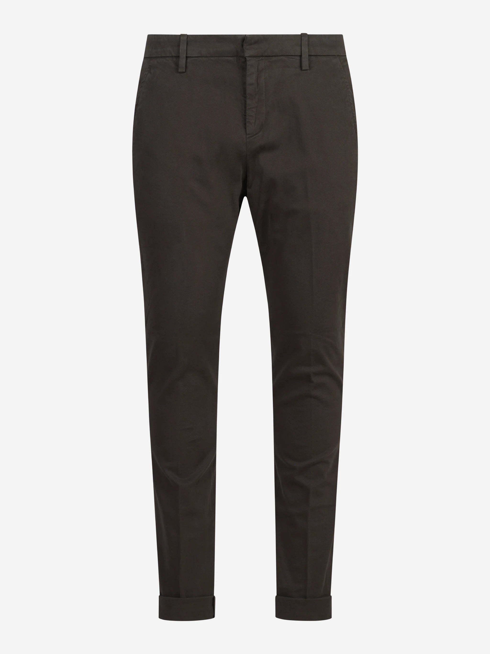 Pantalone Gaubert slim fit in cotone marrone - vista frontale