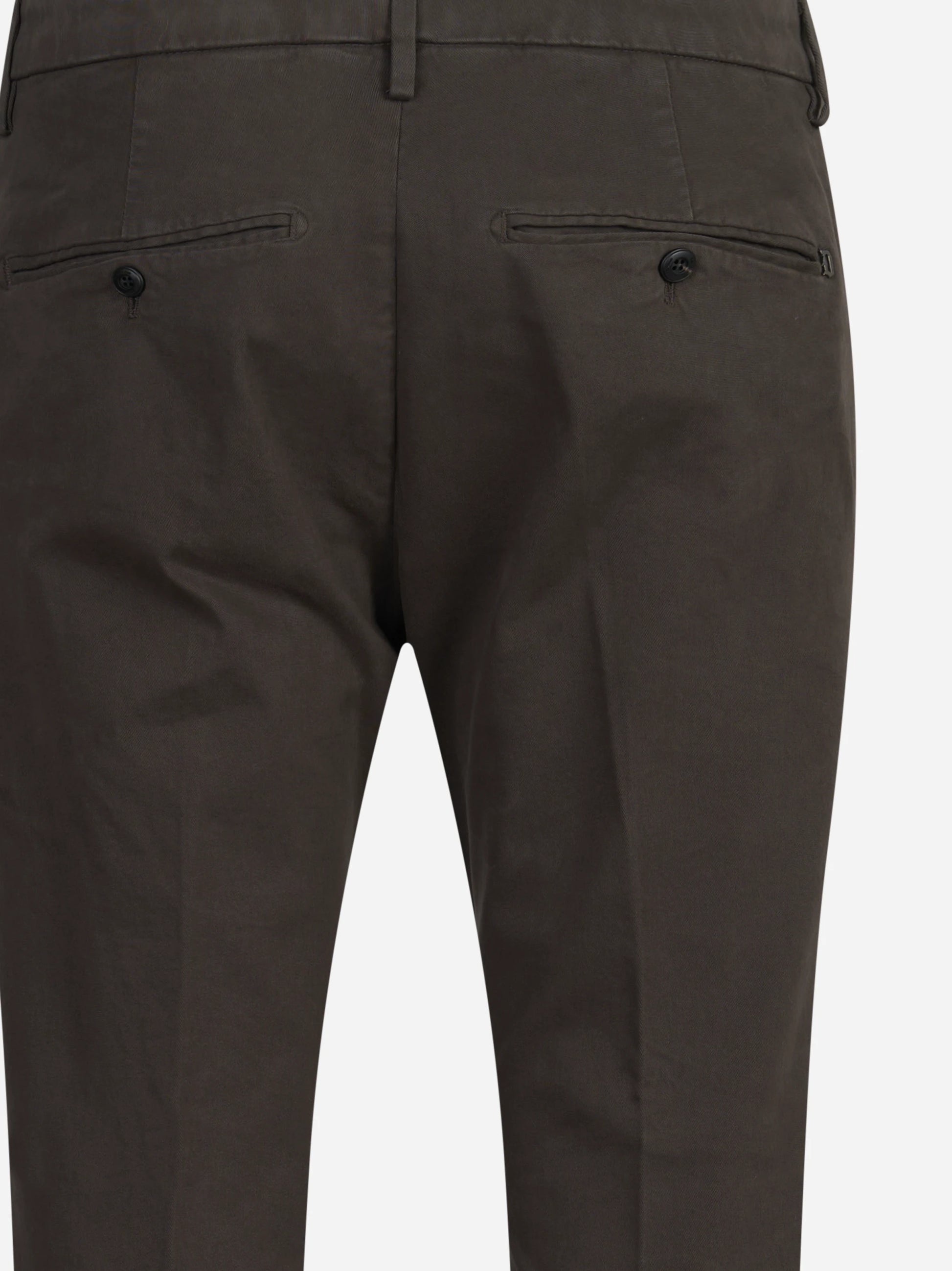 Pantalone Gaubert slim fit in cotone marrone - vista laterale e dettagli
