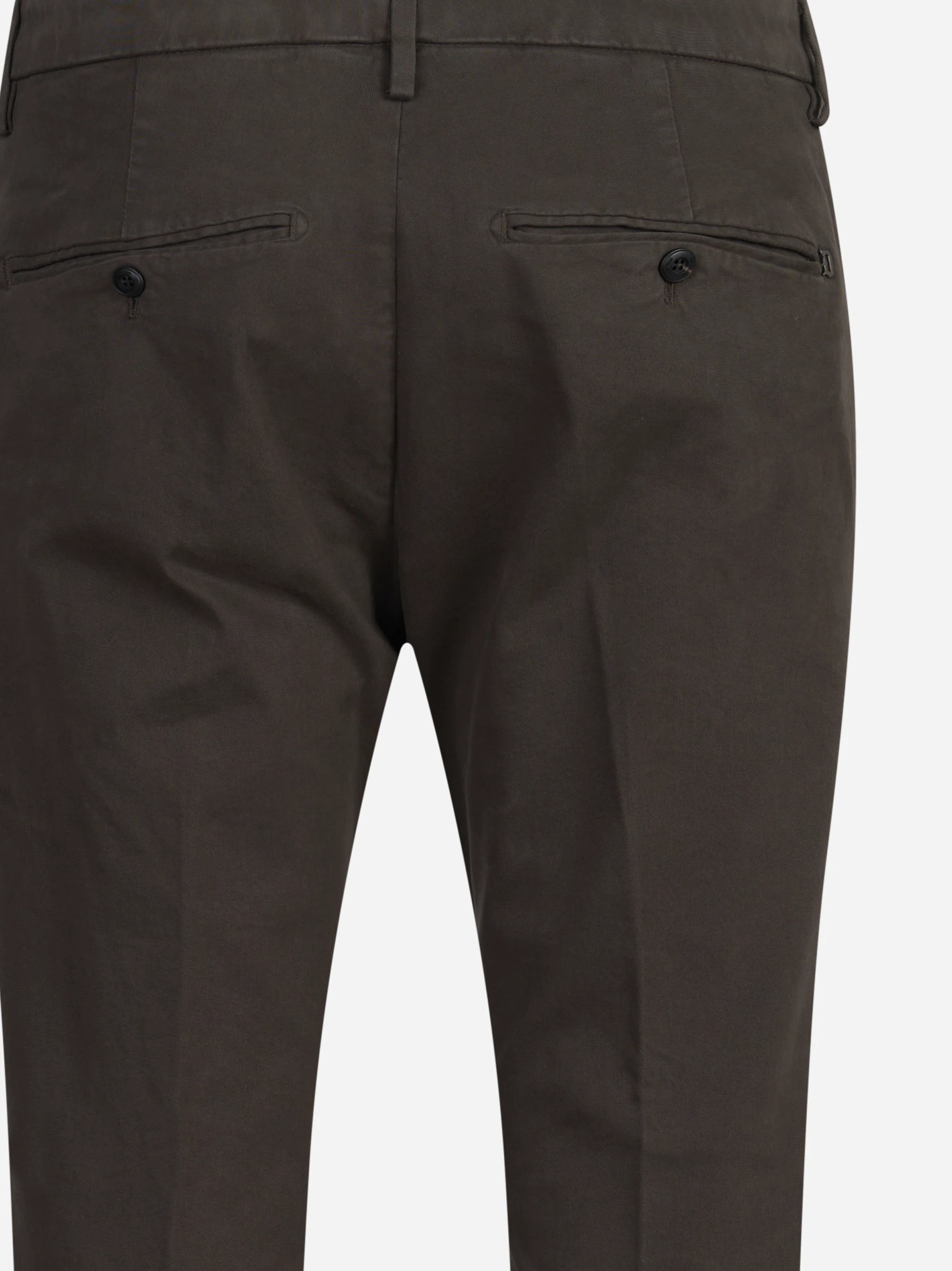 Pantalone Gaubert slim fit in cotone marrone - vista laterale e dettagli