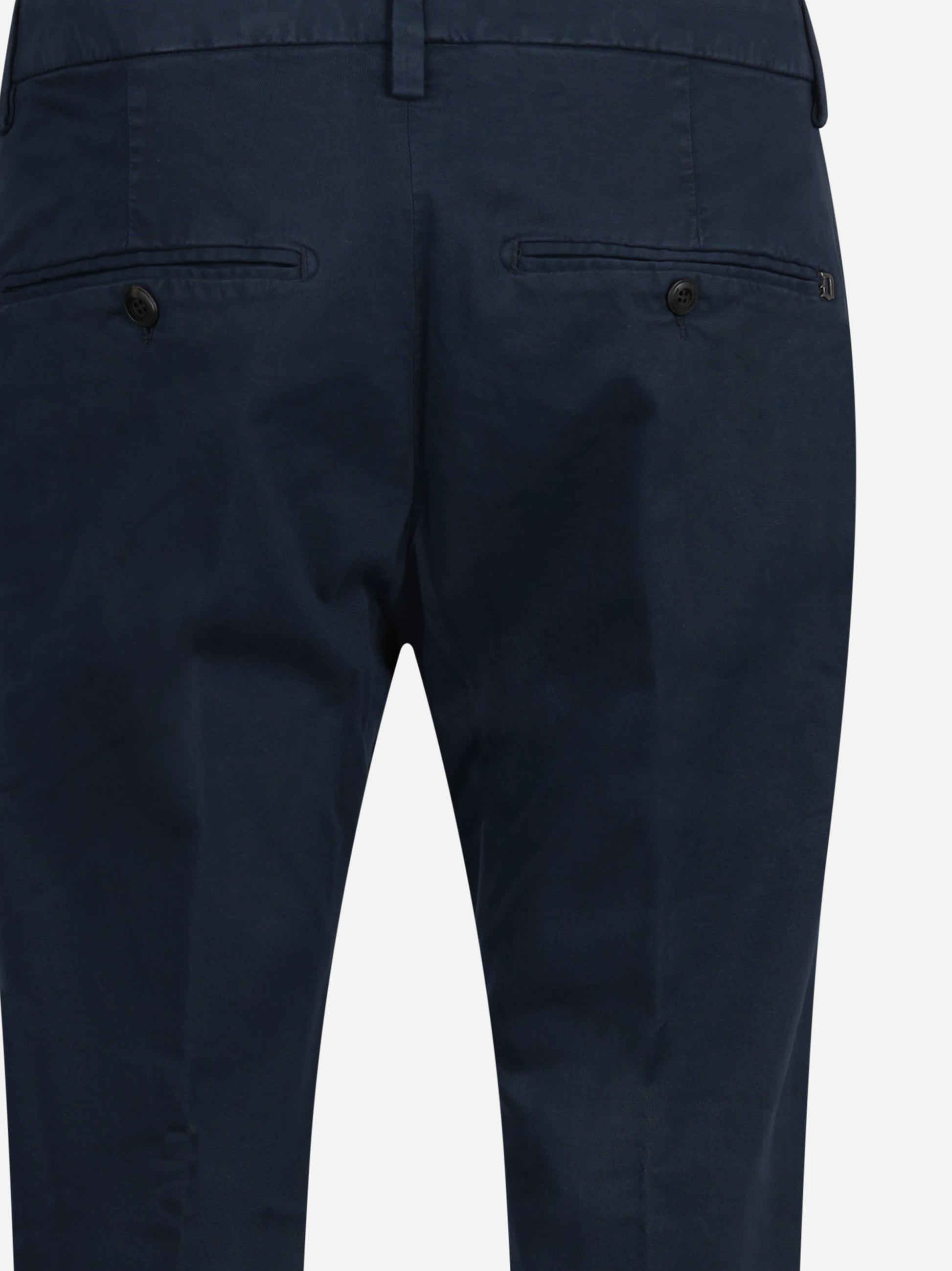 Pantalone Gaubert slim fit in cotone blu - vista laterale e dettagli