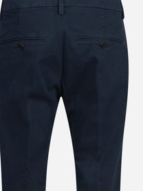 Pantalone Gaubert slim fit in cotone blu - vista laterale e dettagli