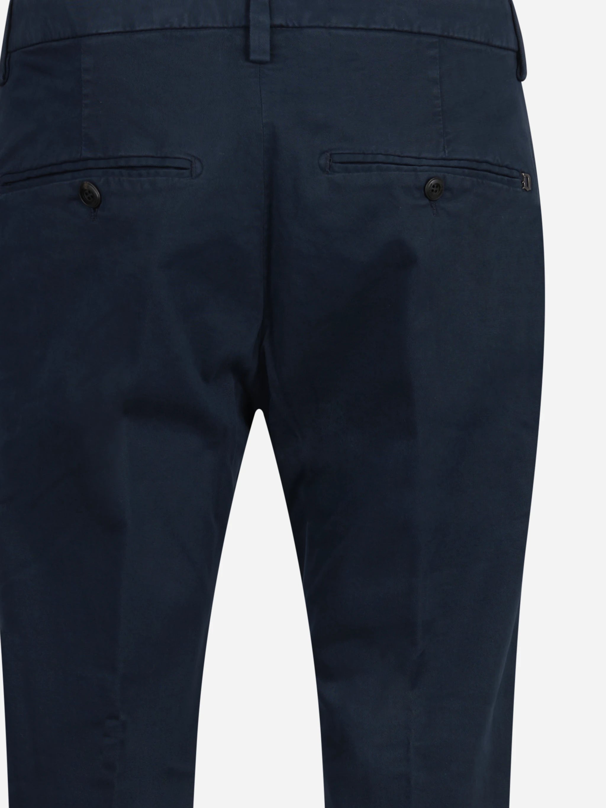 Pantalone Gaubert slim fit in cotone blu - vista laterale e dettagli