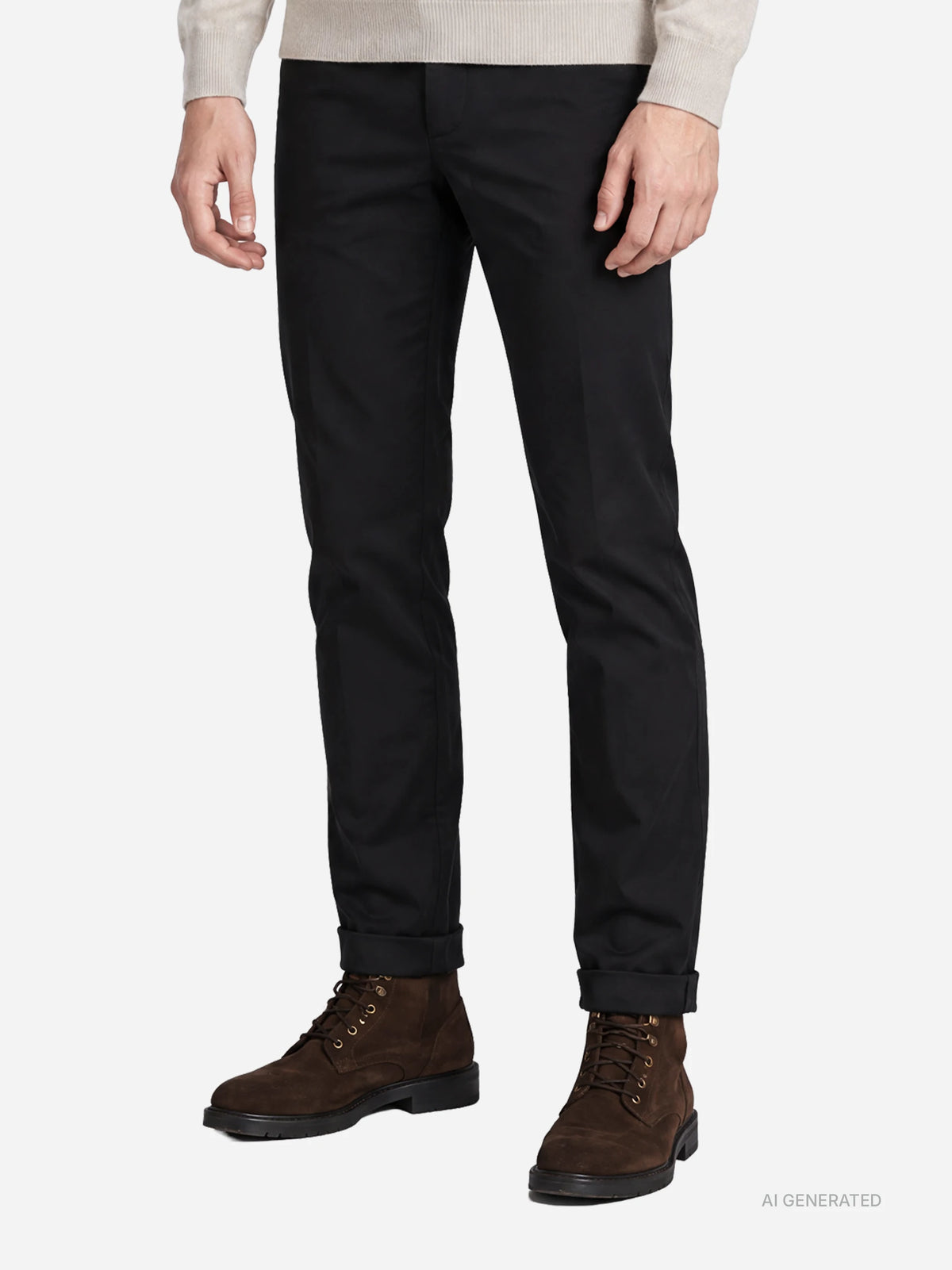 Pantalone Gaubert slim fit nero - dettaglio indossato