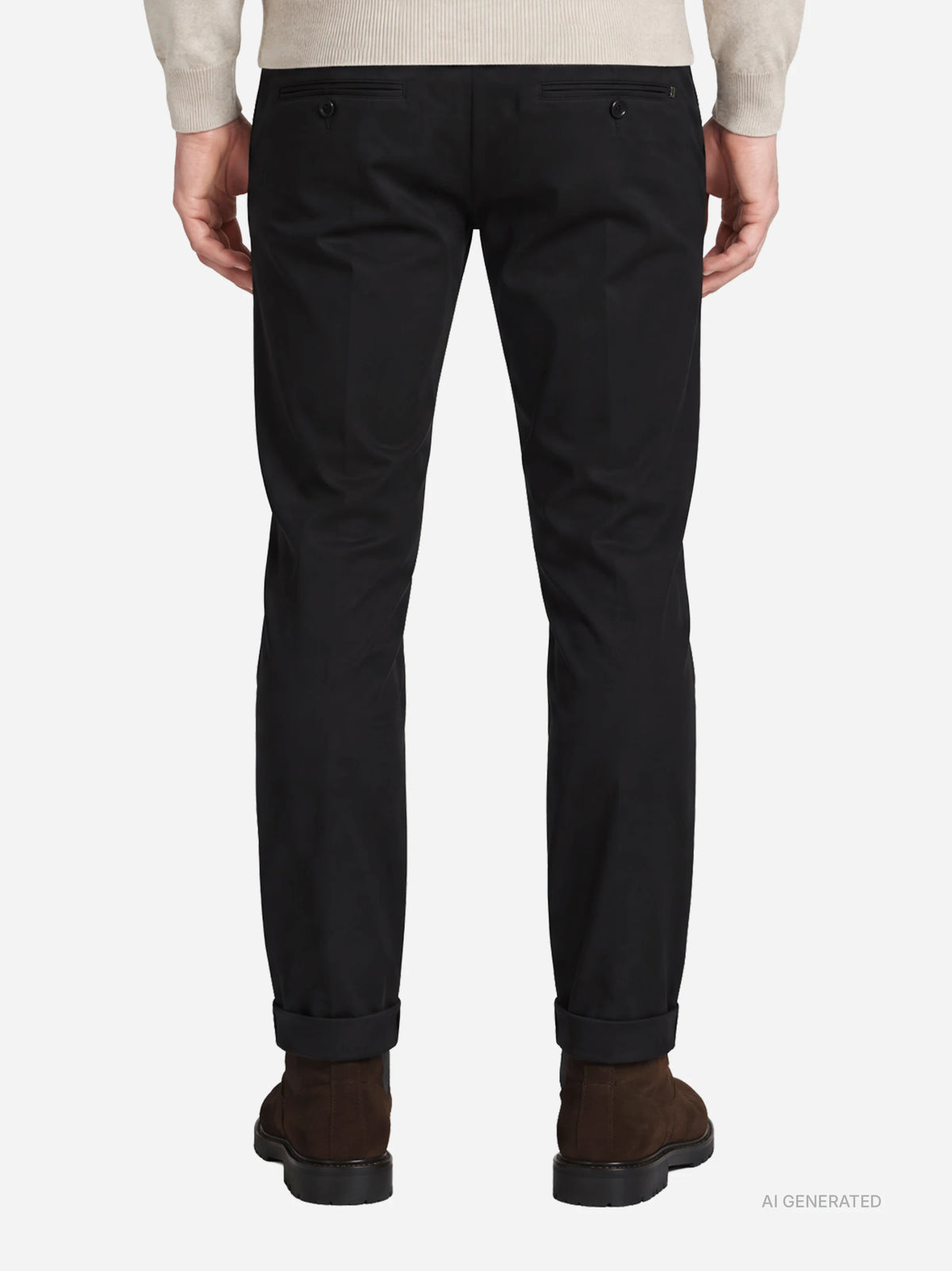 Pantalone Gaubert slim fit nero - indossato, vista posteriore