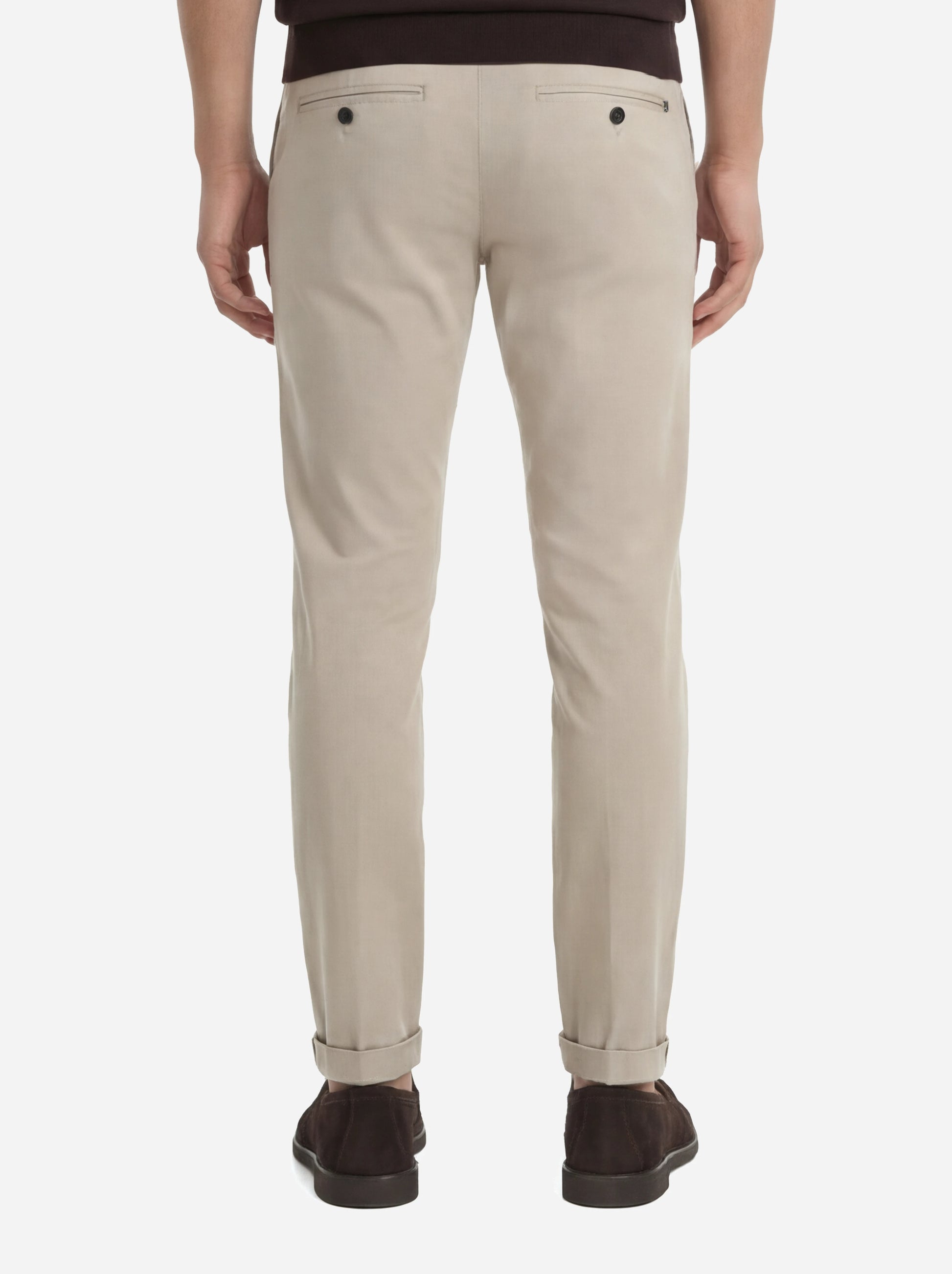 Pantalone slim fit Gaubert in popeline di cotone beige