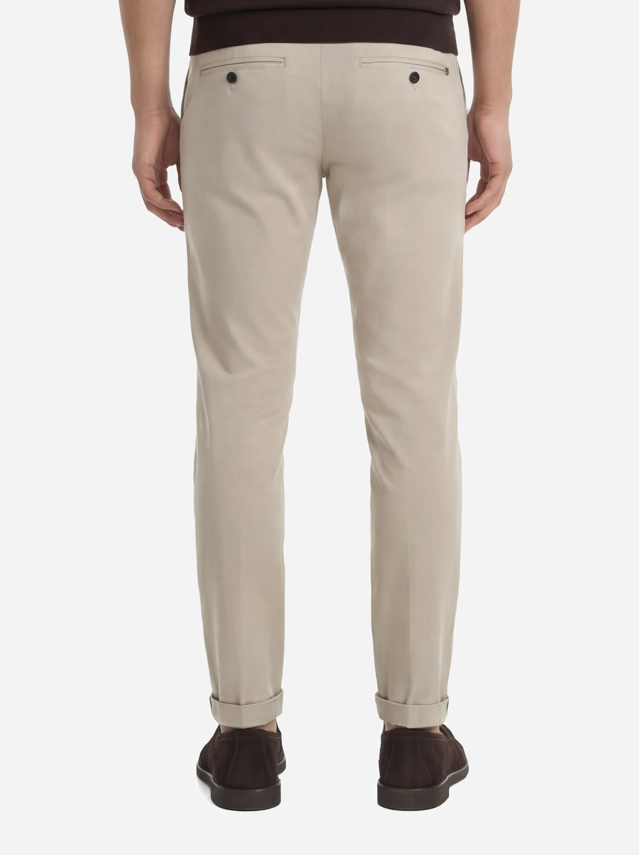 Pantalone slim fit Gaubert in popeline di cotone beige