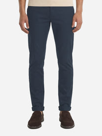 Pantalone slim fit Gaubert in popeline di cotone blu