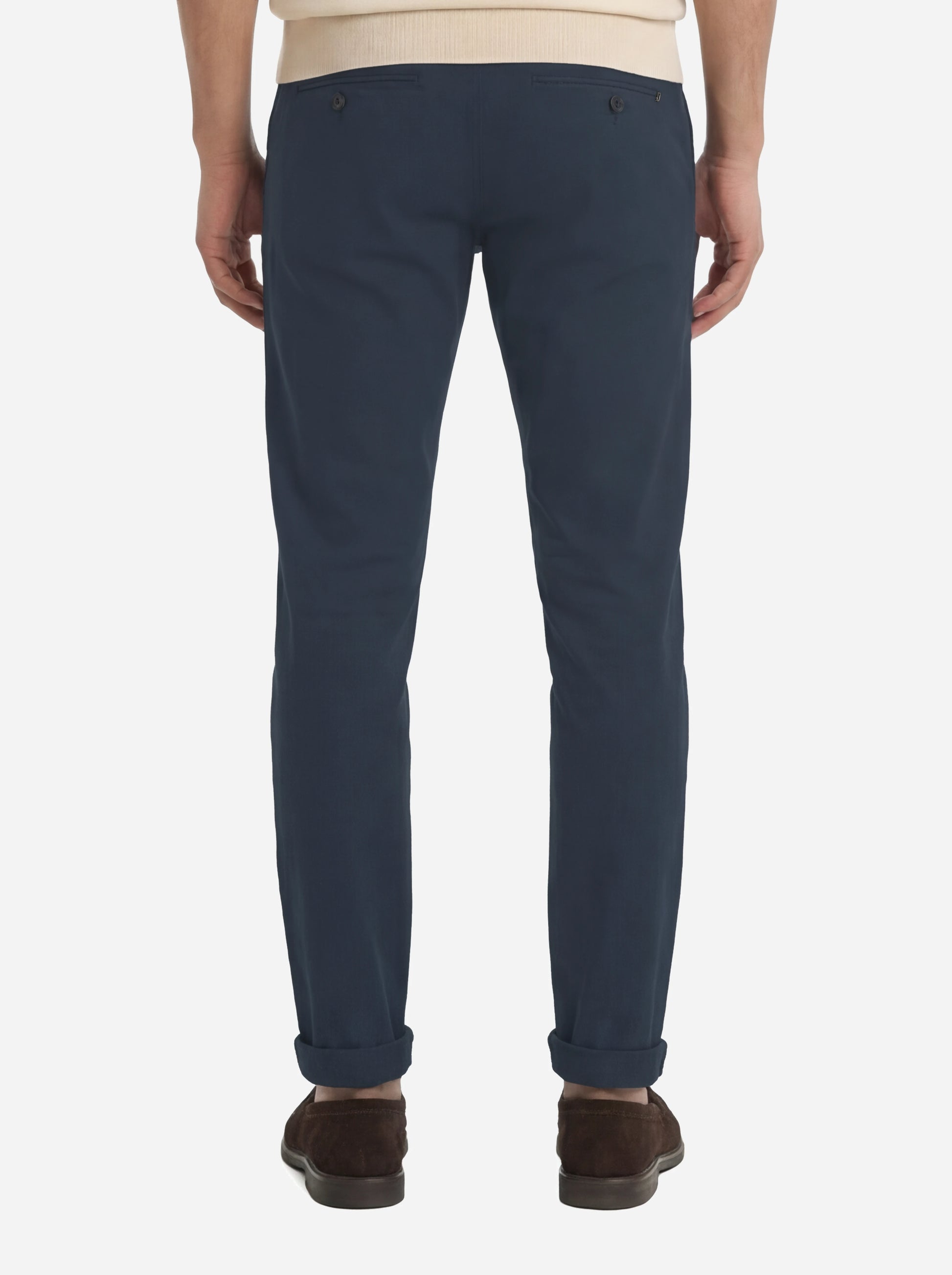Pantalone slim fit Gaubert in popeline di cotone blu