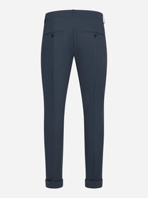 Pantalone slim fit Gaubert in popeline di cotone blu
