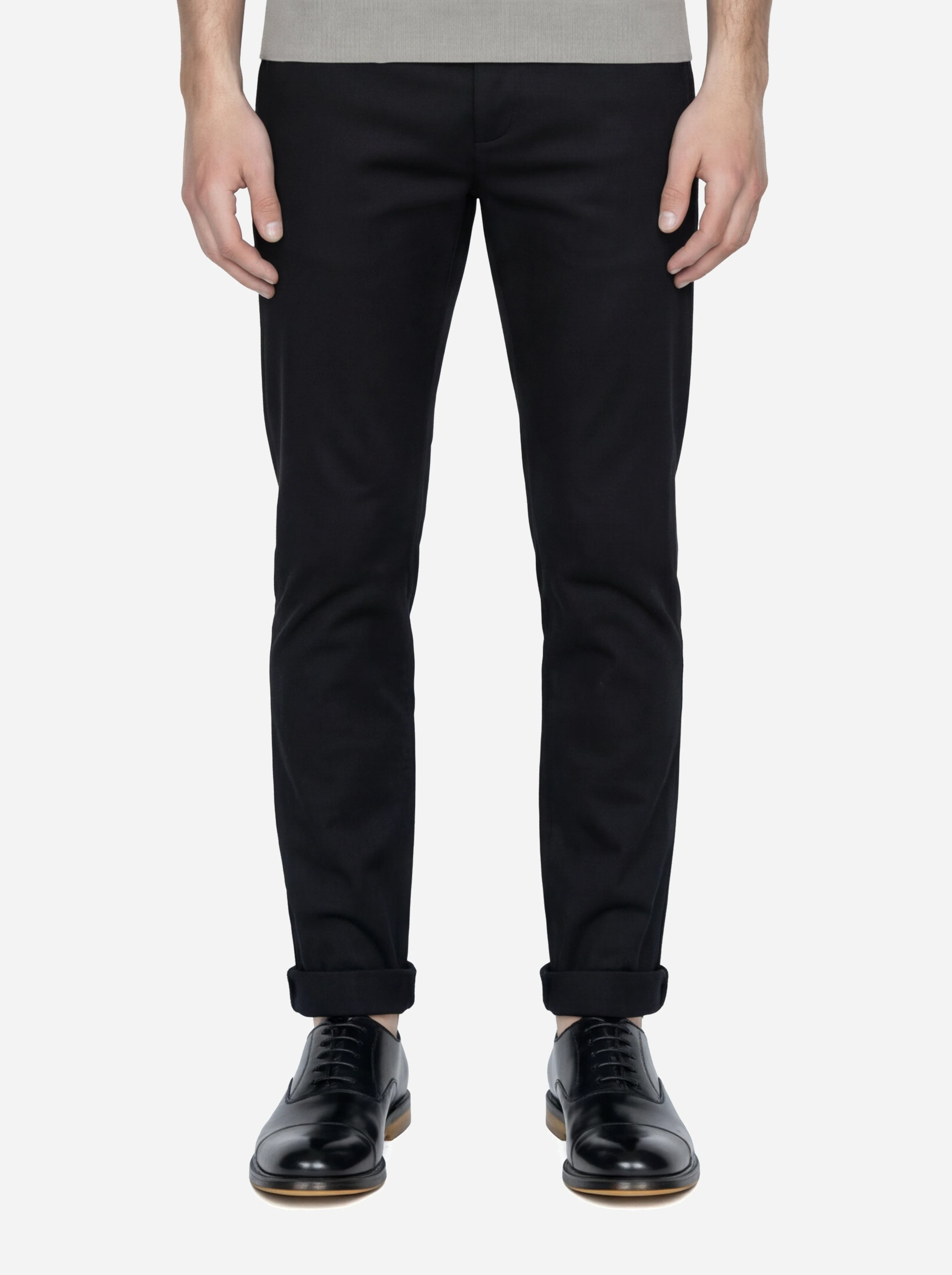 Pantalone slim fit Gaubert in popeline di cotone nero