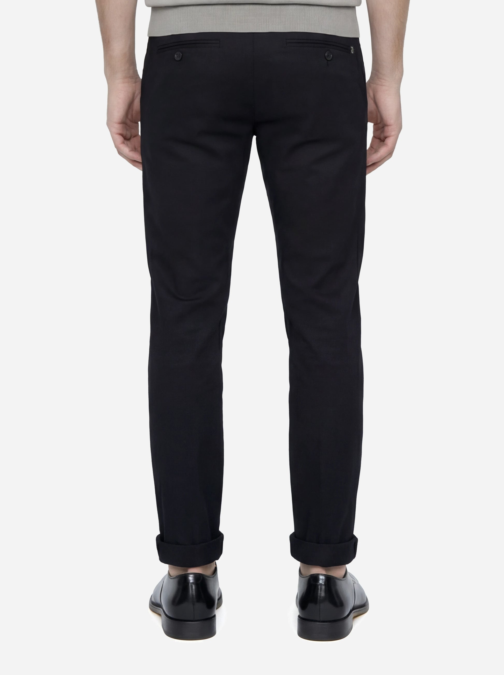 Pantalone slim fit Gaubert in popeline di cotone nero