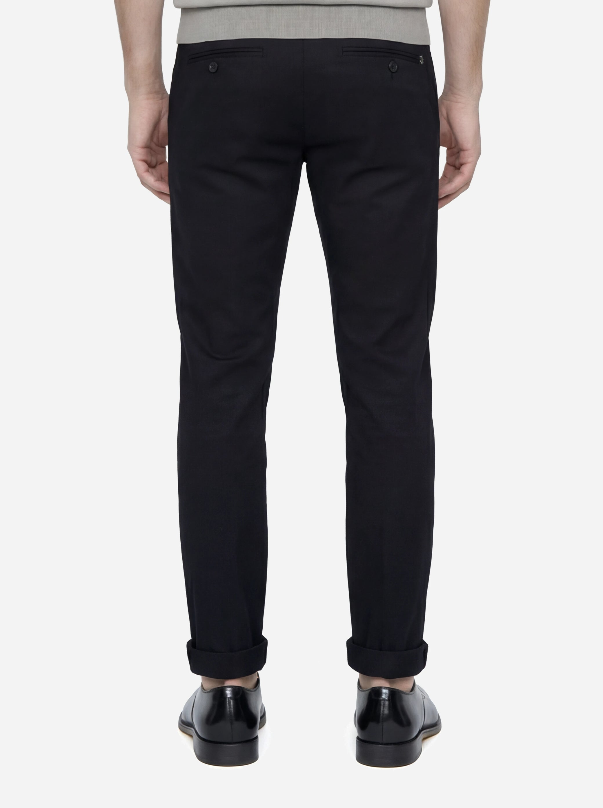 Pantalone slim fit Gaubert in popeline di cotone nero