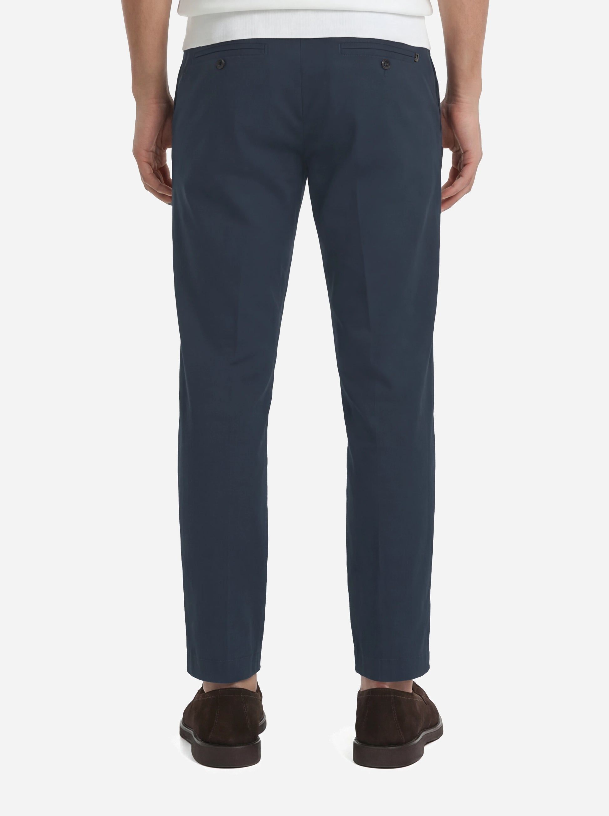 Pantalone carrot fit Ben in popeline di cotone blu
