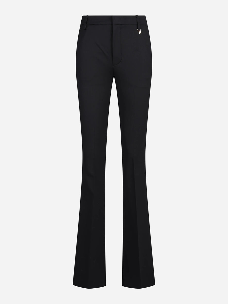 Pantaloni Lexi in lana stretch neri - vista frontale