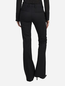 Pantaloni Lexi in lana stretch neri - indossato, vista posteriore