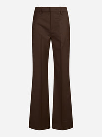 Pantaloni Janice wide leg in lana marroni - vista frontale