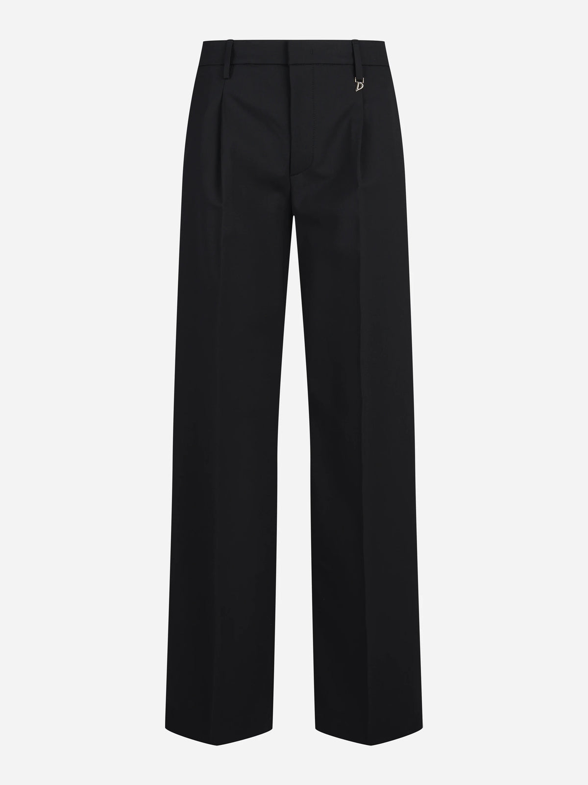 Pantaloni Lia sartoriali in lana stretch neri - vista frontale