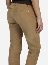 Pantaloni Eleanor regular fit in velluto beige - indossato, vista alternativa