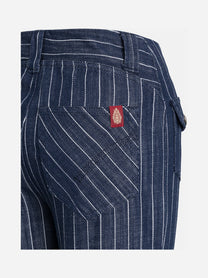 Pantaloni sartoriali gessati blu - dettaglio del prodotto