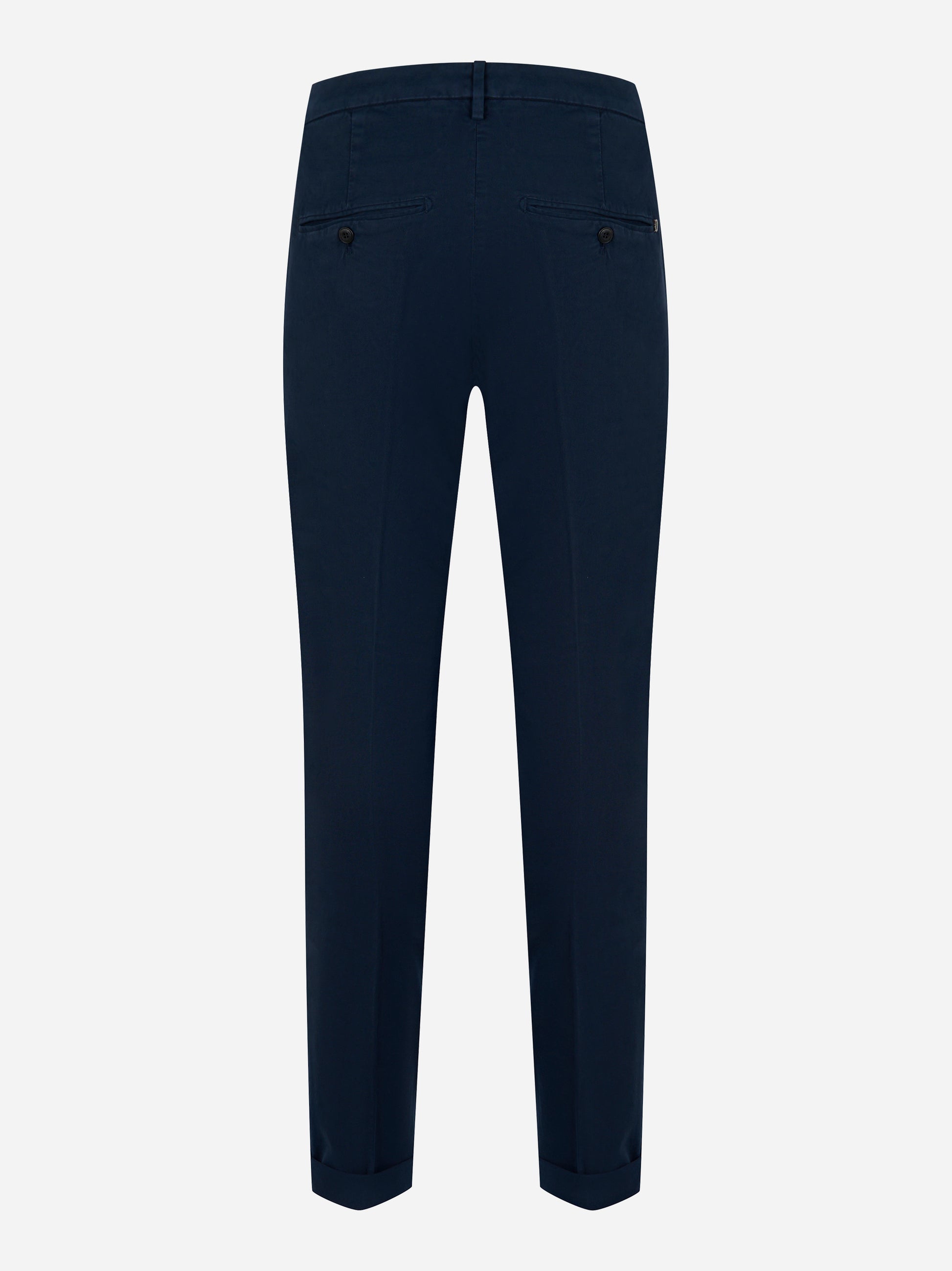 Pantaloni Dondup Gaubert slim fit in gabardina di cotone blu navy - retro