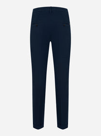 Pantaloni Dondup Gaubert slim fit in gabardina di cotone blu navy - retro