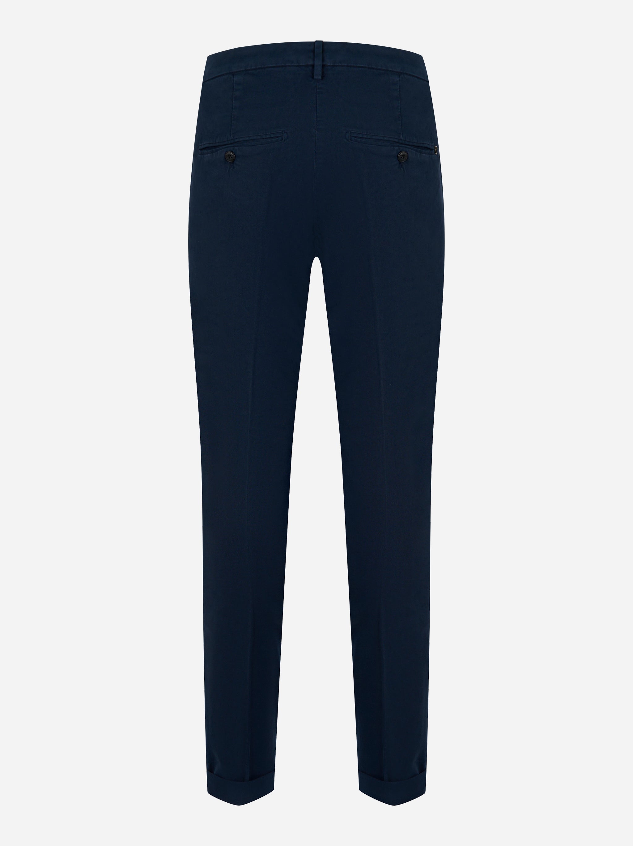 Pantaloni Dondup Gaubert slim fit in gabardina di cotone blu navy - retro
