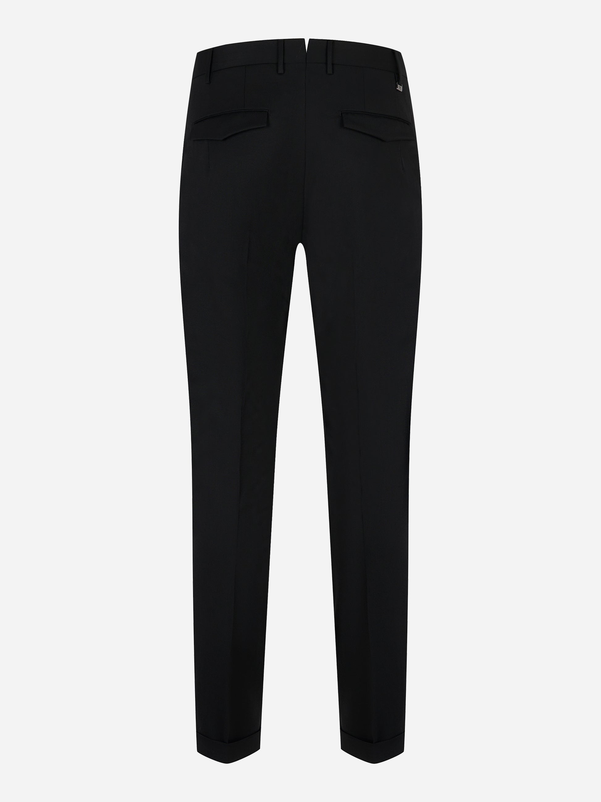 Pantaloni DONDUP Gaubert slim fit in fresco lana nera - retro