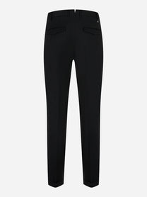 Pantaloni DONDUP Gaubert slim fit in fresco lana nera - retro