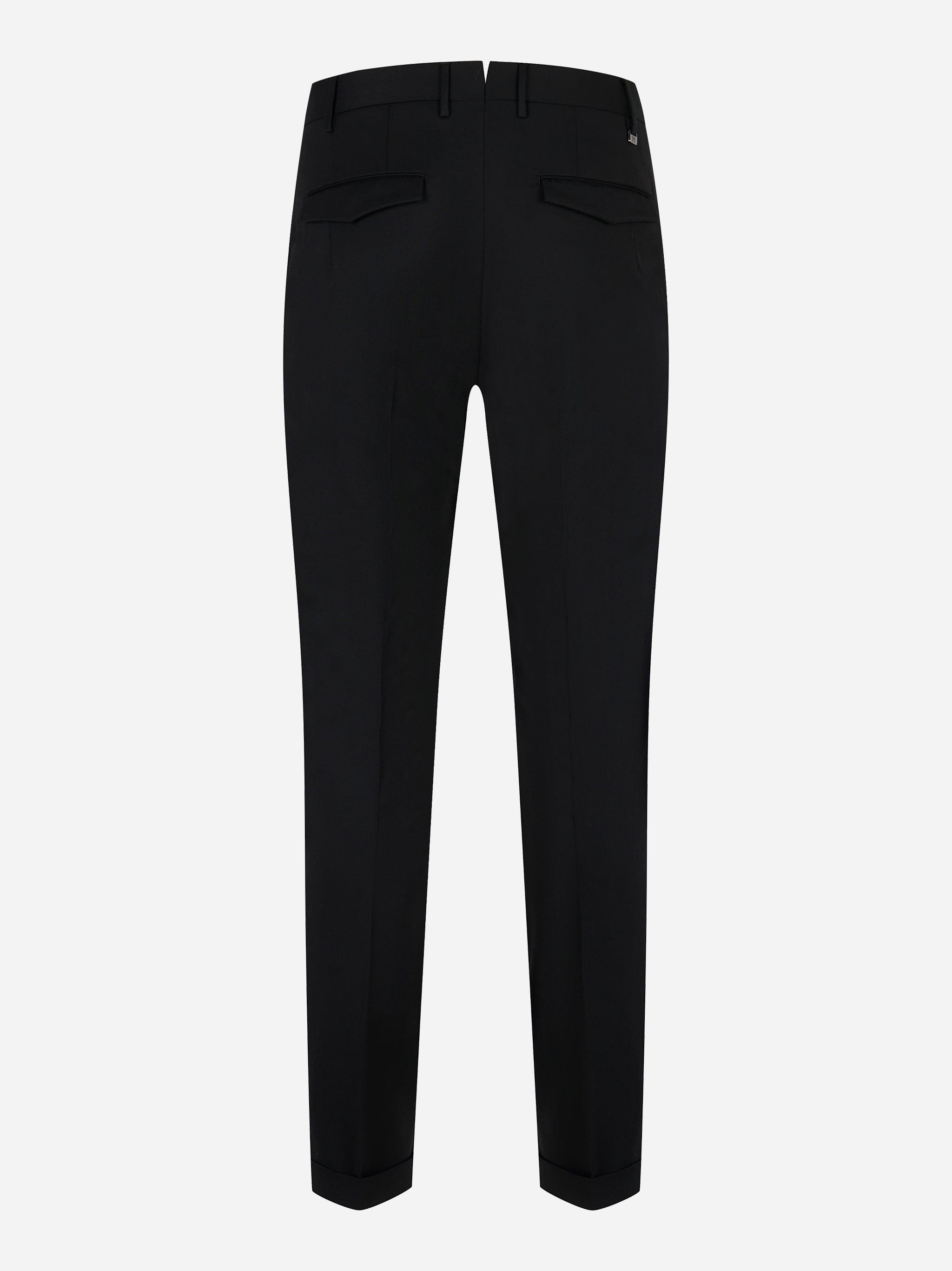 Pantaloni DONDUP Gaubert slim fit in fresco lana nera - retro