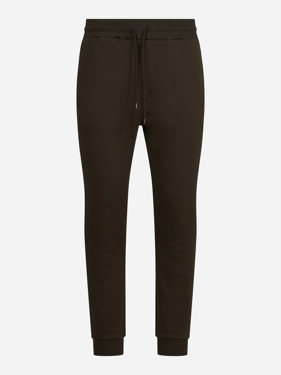 Pantaloni jogging in felpa marroni - vista frontale