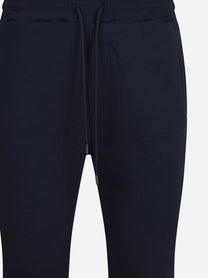 Pantaloni jogging in felpa blu - vista laterale e dettagli