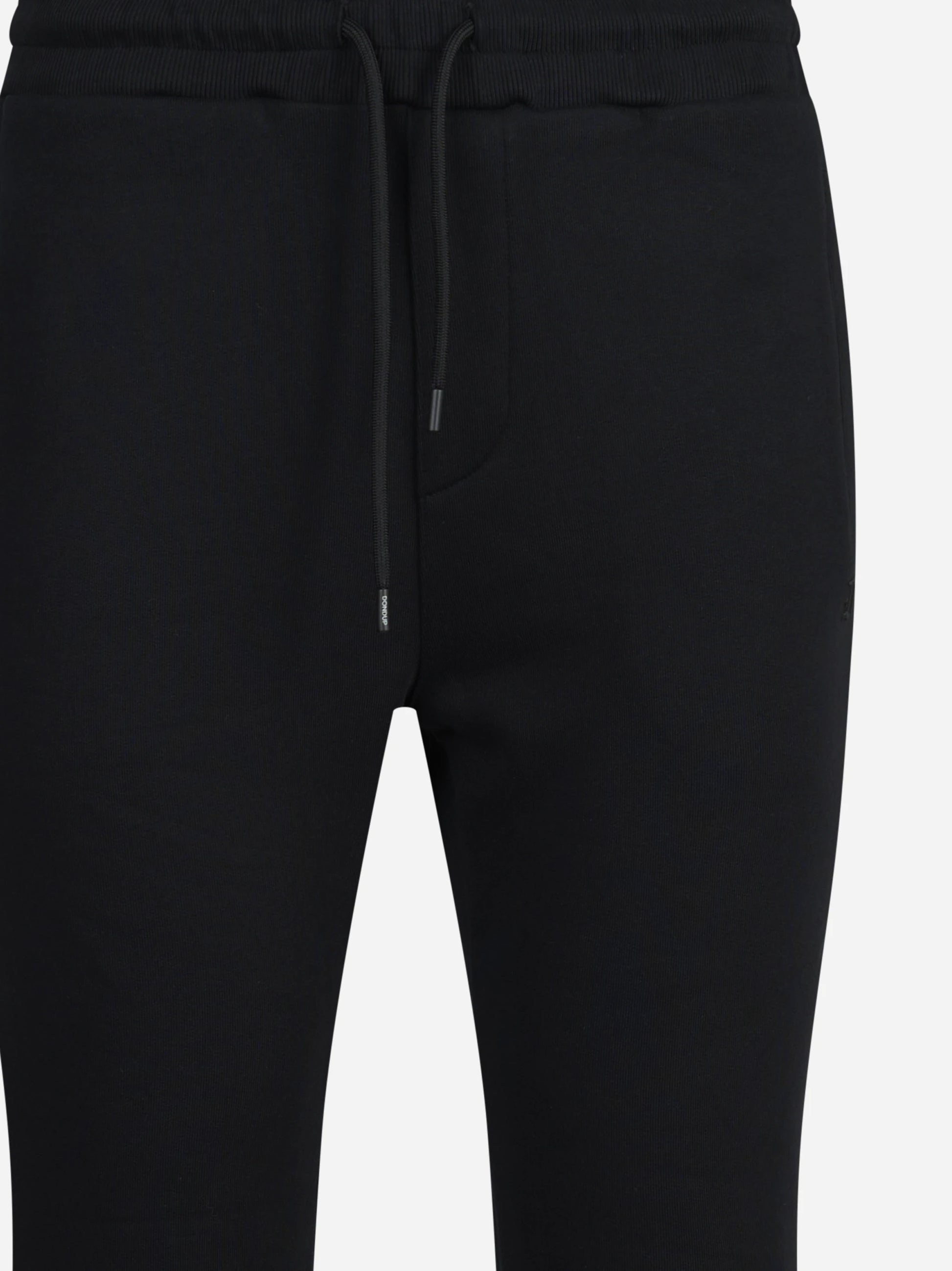 Pantaloni jogging in felpa neri - vista laterale e dettagli