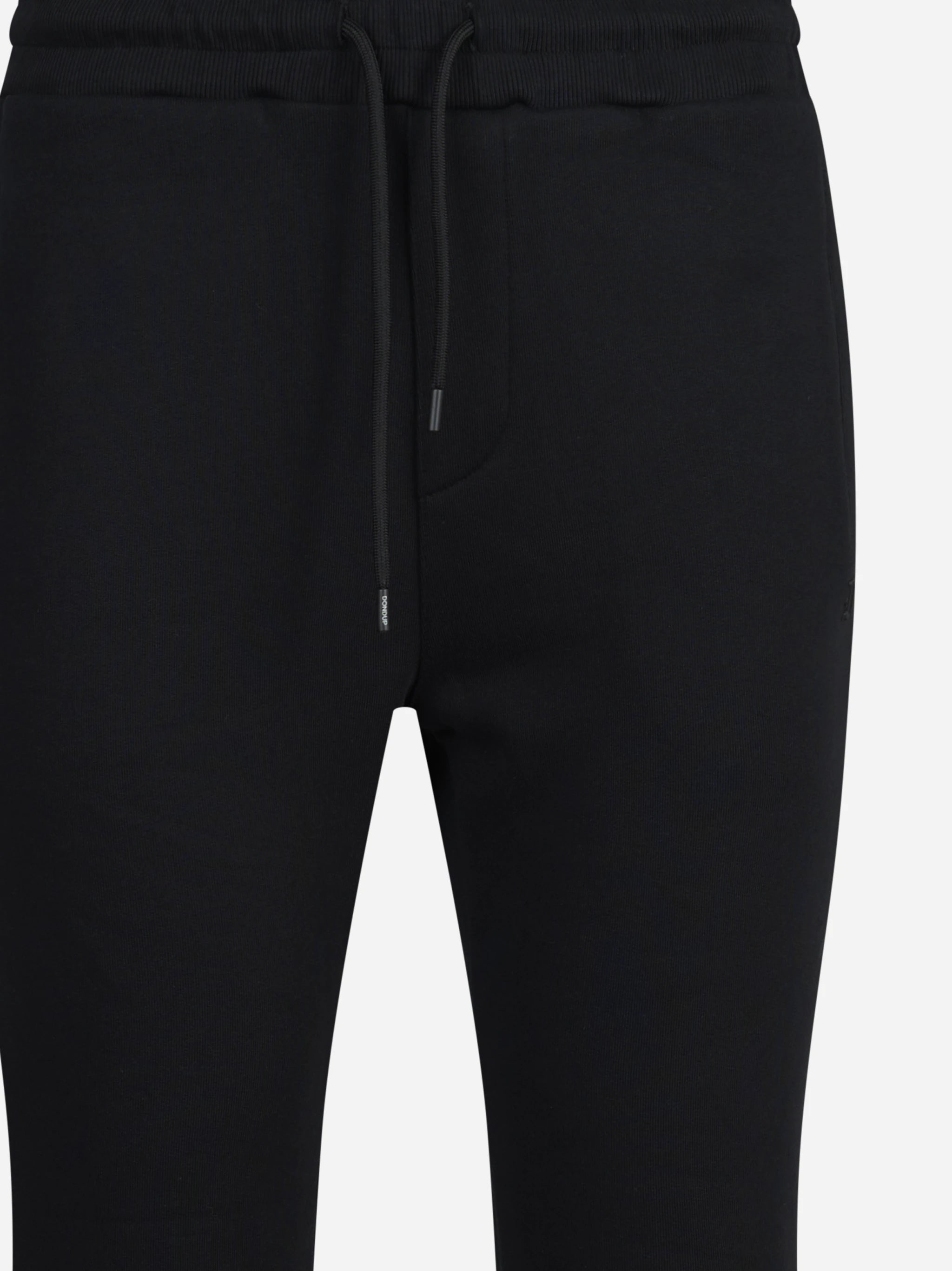 Pantaloni jogging in felpa neri - vista laterale e dettagli