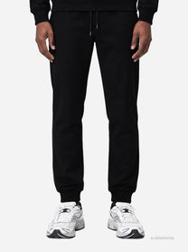 Pantaloni jogging in felpa neri - indossato, vista frontale