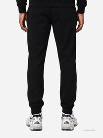 Pantaloni jogging in felpa neri - indossato, vista posteriore