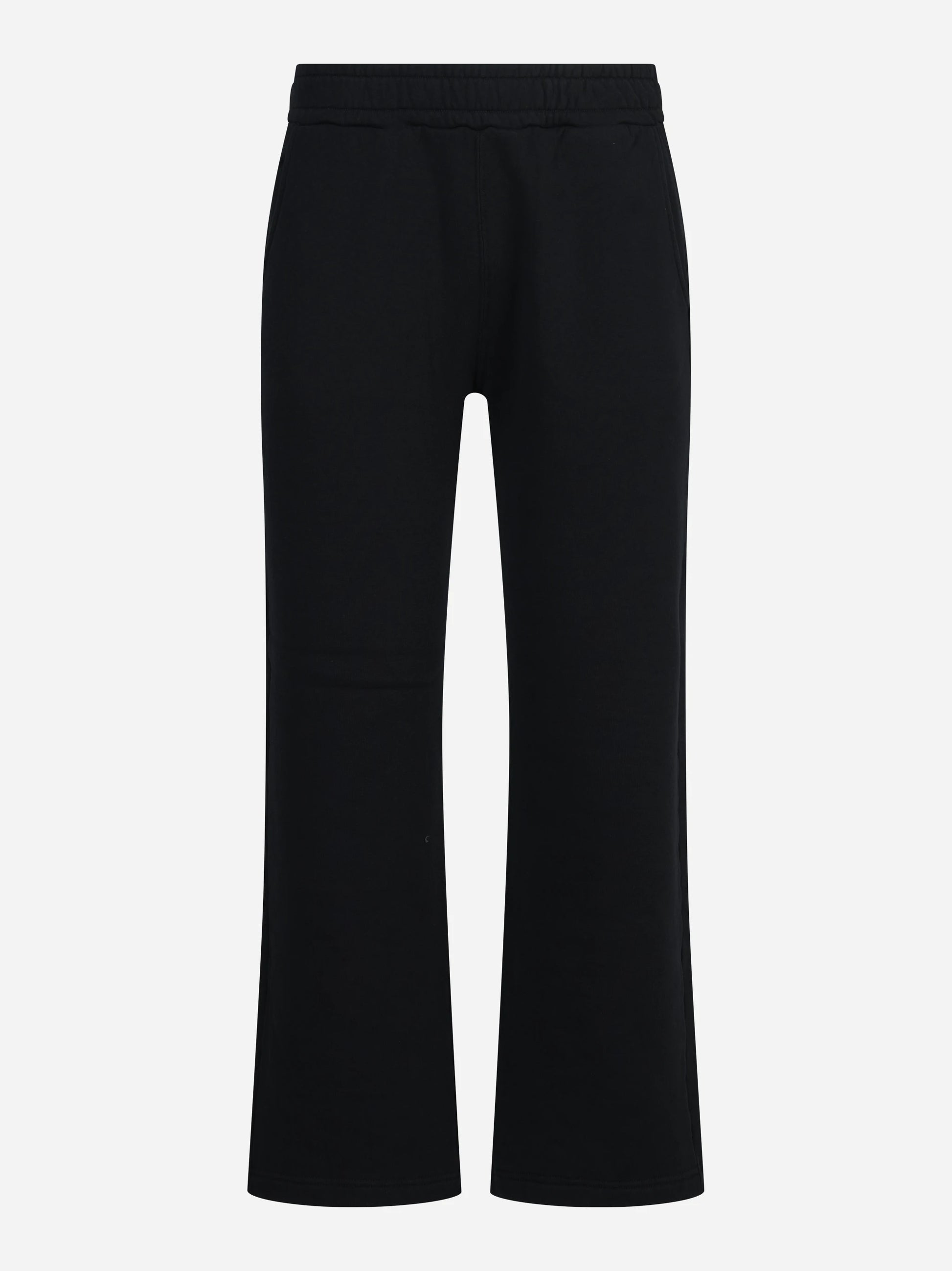 Pantaloni jogger regular in felpa neri - vista frontale