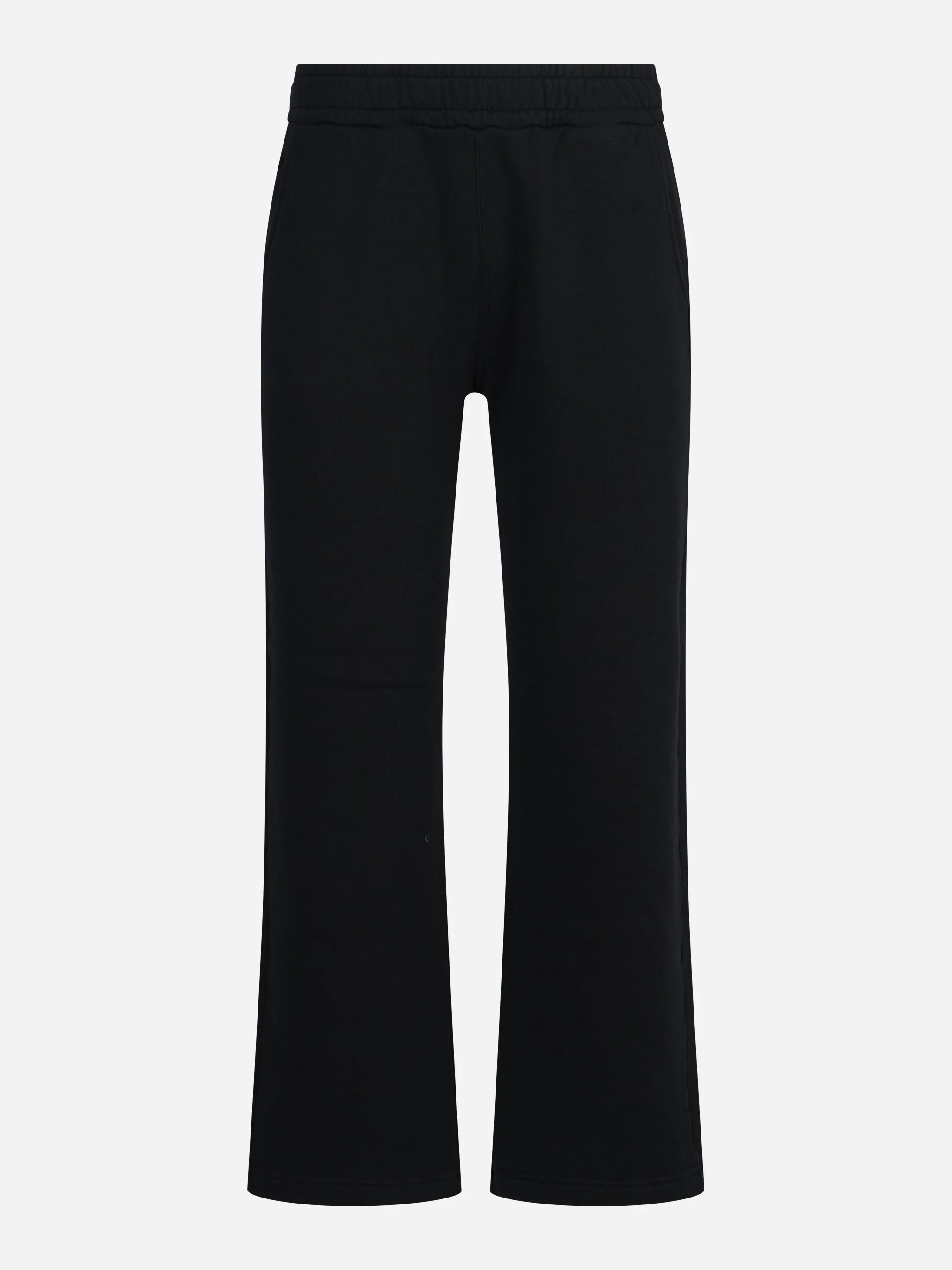Pantaloni jogger regular in felpa neri - vista frontale